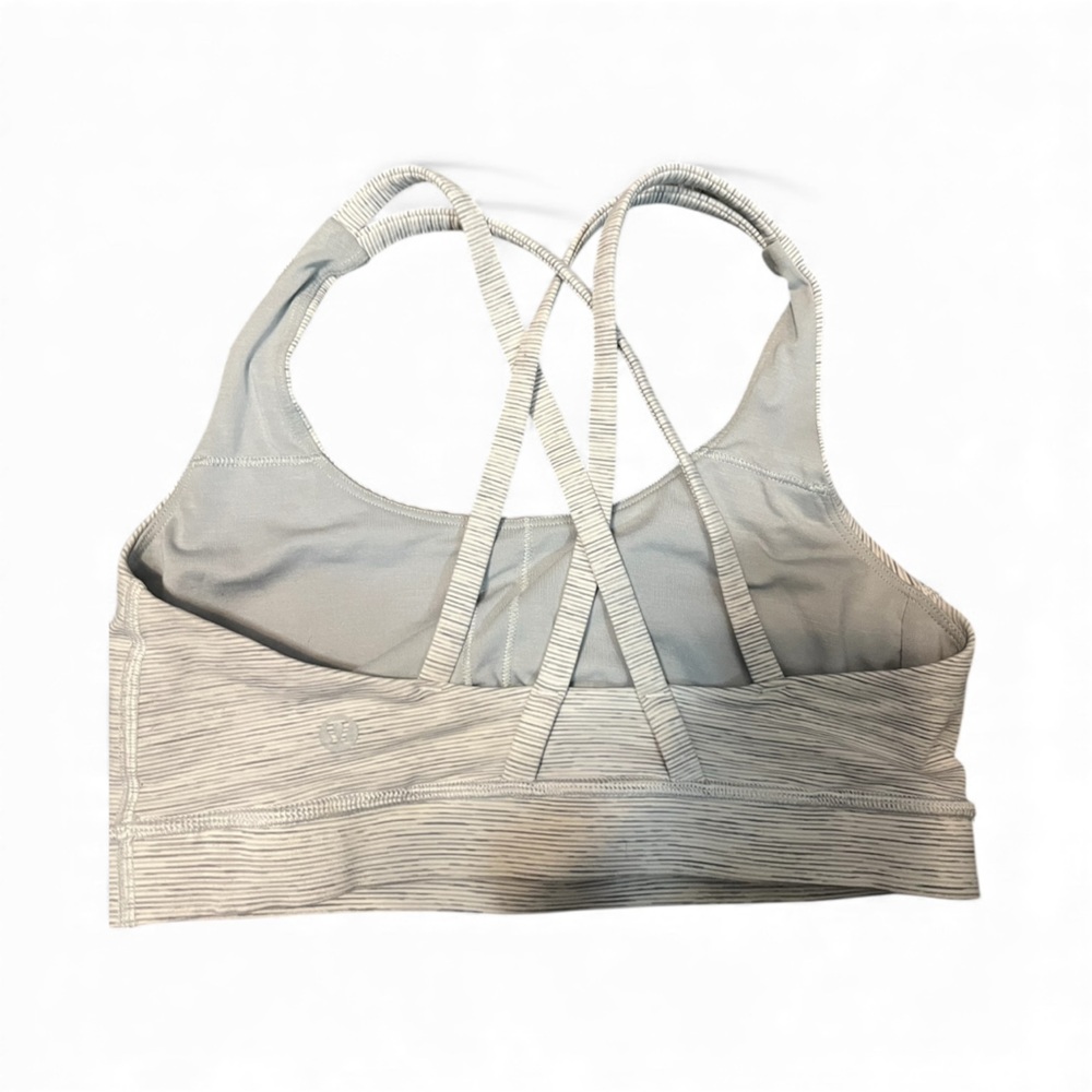 Lululemon Gray:White Stripe Energy Bra - Picture 3 of 3